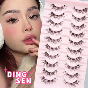 Faux cils DINGSEN Cat Eye Lashes Extension Naturel Anime Ailé Bande Claire Cils Manga Maquillage 231101