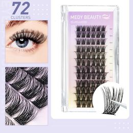 Faux Cils DIY 72 Clusters Cils Plateau Mixte Manga Extensions de Cils Anime Doux Wispy Spiky Cluster Individuel Accueil Longueur de Mélange 230904