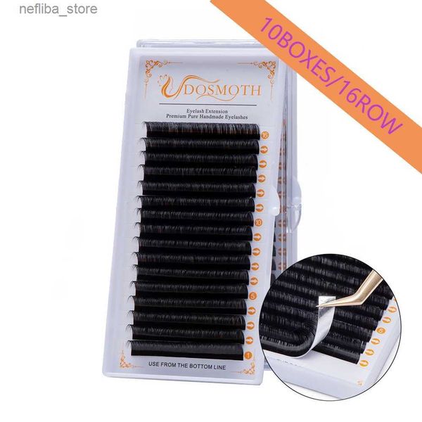 Faux-cils DOSMOTH 10 boîtes 16 rangées 7-16mm extensions de cils de vison supples fausse extension de faux cils cils individuels cosmétiques 24328