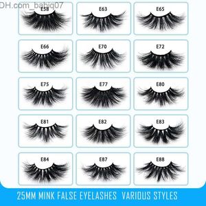 Faux Cils Série E Simulation naturelle Cils de vison de 25 mm Longs et épais Cils de couleur Affûtage manuel Boîte à cils Faux cils 100 Real 3D Mink Z230719