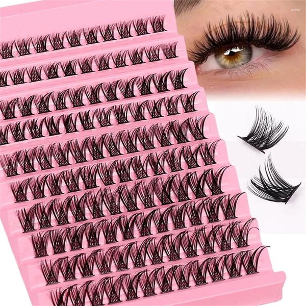 Faux Cils Extension Cluster Cils Individuels Plein Volume Look Naturel 8-16MM DIY Vison D Curl 120 Pcs Faux