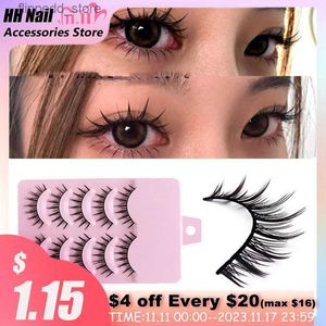 Valse wimpers Oogmake-up accessoires 5 paar set Cos kruis valse wimpers Lash Extension 3D bos Japanse Fee Kleine Duivel Cosplay 5 paar Q231129