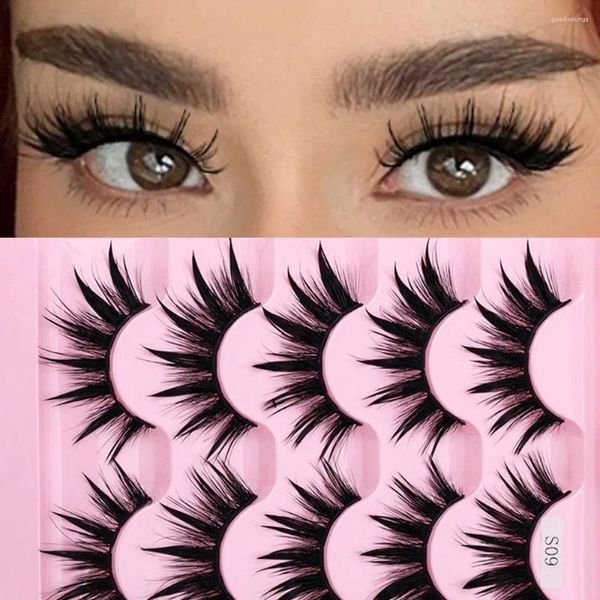 Herramientas de maquillaje de ojos con pestañas postizas Extensión gruesa a mano larga hecha hecha tailandes