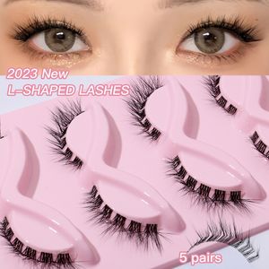 Faux Cils Eyebeauty L Curl En Forme De Bande Claire Ailé Cat Eye Faux Cils Maquillage En Gros Look Naturel Faux Vison 230617