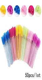 Faux Cils Brosses À Cils 50pcs Fournitures D'extension Microbrosses À Cils Jetables Spoolie Mini Baguettes De Mascara Brosse Outil De Maquillage 7925982