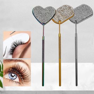Valse wimpers Wimperinspectie Spiegel Make-up Lash Check met Diamond RVS Beauty Extension Eyes Tool