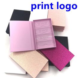 Faux cils emballage de cils gros cils étui boîtes à cils avec plateaux 4 paires imprimer Logo 25mm boîte de vison maquillage