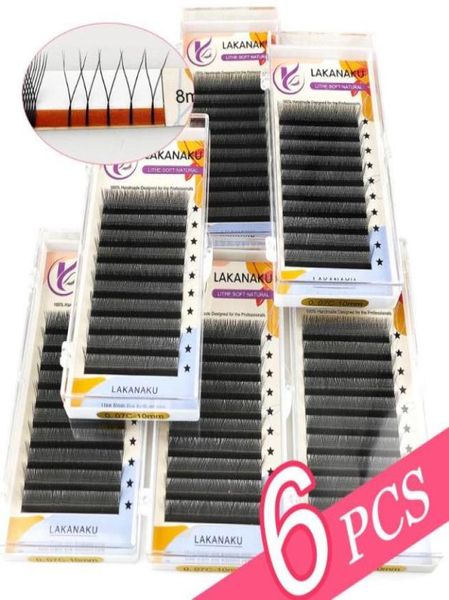 Posadas de pestañas de fábrica Calidad de la forma Y Extensión de volumen de la forma 6 Bandejas Eyelash 0.07 C8-15 Mezcla Lash Natural Soft Soft Premides Fan Faux Cilios8929843