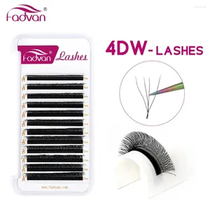 False wimpers Fadvan 4D W LASHES Black Premade Fan Lash Extensions 0.07 C/D Natural Soft Volume Style