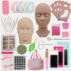 Valse wimpers Valse wimperverlengingsset Set Beginner Mannequin Hoofd Lash Brush Pincet Schaar Wimpers Pad Opslag Accessoires Make-up gereedschap 230923