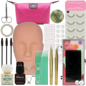 Faux cils Extension de faux cils Kit d'exercice de pratique maquillage ensemble de tête de Mannequin Kit de formation de greffage de cils outils de greffe de cils 231012