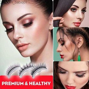 Pestañas postizas Pestañas postizas Autoadhesivo prepegado con caja de cristal Conjunto Impermeable Reutilizable Sin pegamento Rizado Grueso Wispy Eye Lash MakeupFalse Harv22 Z230719