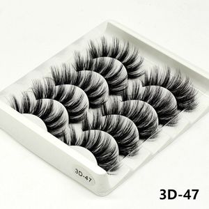 Valse wimpers Mode 5 paar 3D synthetisch haar Valse wimpers NaturalThick Lange wimpers Piekerige make-up Schoonheidsverlengingsgereedschap 3D47 230921