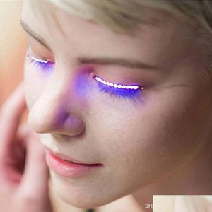 Faux Cils Mode Clignotant Étanche Changement De Couleur Led Eye Lashes Lumineux Pour Concert De Danse Noël Halloween Discothèque Dhlcf