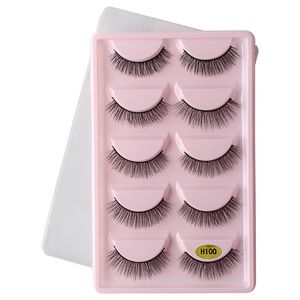 Valse wimpers faux 3D nertsen wimpers natuurlijke look pluizig katten oog wispy lash pack make -upgereedschap groothandel