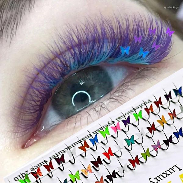 Faux cils fausses cils de papillon individus avec des papillons charmants cils de fée pour les outils de maquillage de fête de beauté