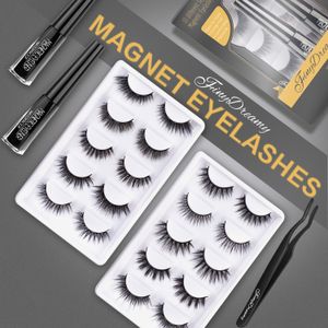 Valse Wimpers FinyDreamy 10 Pairs Magnetische Herhaald Gebruik Waterproof Eyeliner Pincet Make-Up Set 3D Mink Faux Lashes Cils 230801