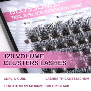 False wimpers FinyDreamy DIY 120 PCS Cluster Lashes 3D Natural Bunch 16mm D Curl Segmented Beam Individuele Mink Tufted Eyelash Fine Lash Tip 230530