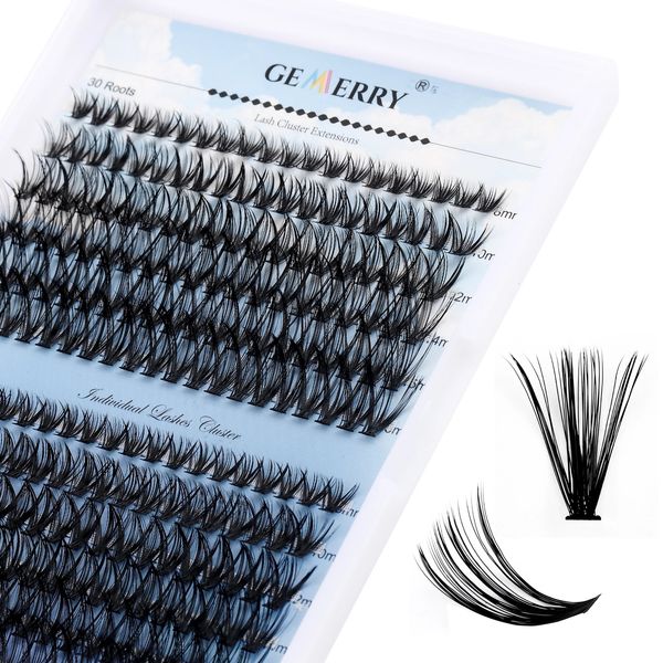 Faux cils Gemerry Melt Cils individuels 240 pcs Grand plateau 30P40P D Curl Mix 816mm DIY Clusters Cosplay Extension 231101