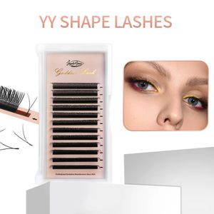 Valse wimpers Goddes YY Shape Lashes 2D3D 007 Faux Nertsen CDL 815mm Natuurlijke Zachte Braziliaanse Wimper Premade Volume Fan Extension 231012