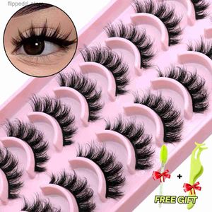 Faux-cils GROINNEYA 5/10 paires 3D Faux vison cils moelleux doux complet épais vaporeux naturel longs Faux cils bouclés cils en gros cils Q231129