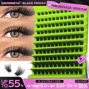 False Eyelashes GROINNEYA Cluster Lashes 100/200 Bundles Natural Eyelash extension Volume Individual Lashes Mixed Tray Faux Mink Lashes Q231129