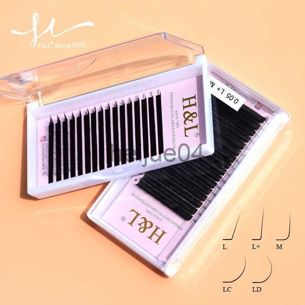 Faux cils H L 815Mix Matt Black PBT Mink Eyelashes LLLCLDLU(M) Curl Extension de faux cils pour greffer des cils de maquillage en forme de L x0802