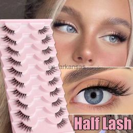 False wimpers Half eey wimpers 5/10 paren nieuwe faux mink lashes natuurlijke valse wimpers piekerige pluizige wimperverlenging make -up half wimpers tool hkd230817