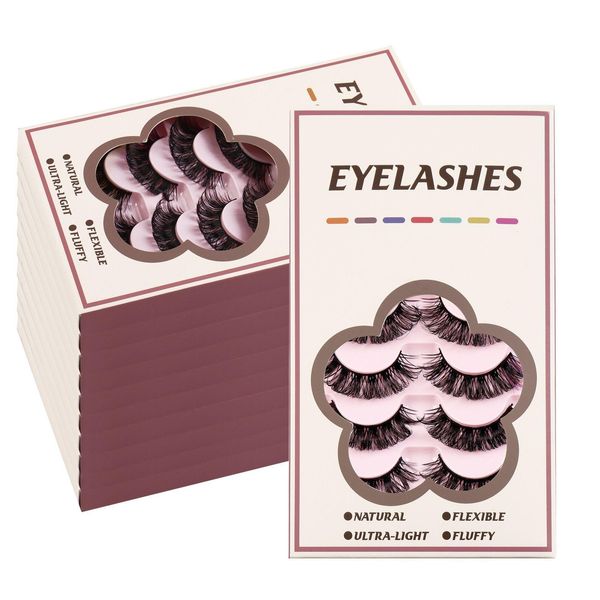 Faux Cils Réutilisables À La Main Mtilayer Extensions Colorées Fluffy Épais 3D Vison Faux Cils Avec Bande De Couleur Drop Livraison Santé Dhhee