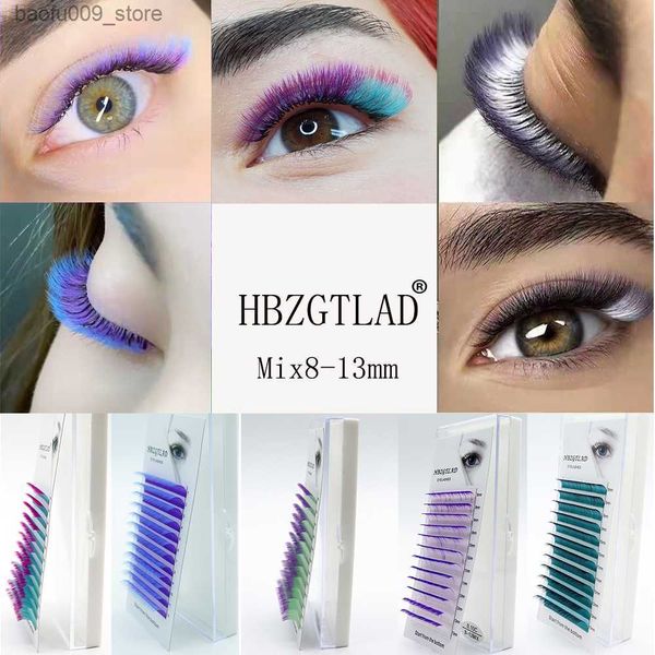 Pestañas postizas HBZGTALD C/D Curl 0,07/0,1 mm 8-13 mm Longitud de mezcla Color Extensiones de pestañas postizas Pestañas de colores individuales Pestañas postizas de visón Q230908