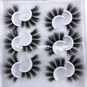 Pestañas falsas Hbzgtlad 6 pares 3D Mink Theses Natural Dramático volumen Falso Maquillaje Eyelash Extensión Seda