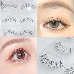 False wimpers Heallor 3pairs Mink Invisible Band Lash Extension Natural Cross Cluster Fairy 3D Faux Long Fake Lashes