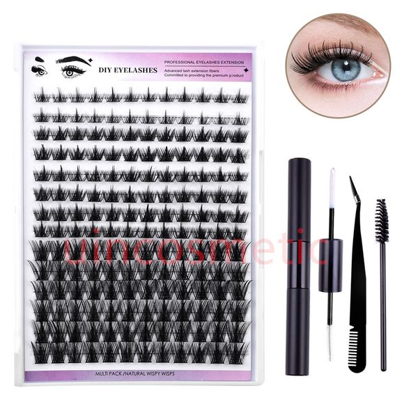 Faux-cils individuels, Extensions de grappes, mixtes, vaporeux, boucles C D, outil de maquillage