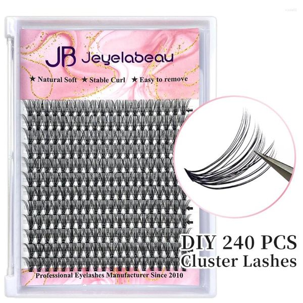 Pestañas postizas JB Jeyelabeau Russsia Clusters Latpas Gran capacidad 30d 40d Lash Cluster Fake Cilia Puntos de extensión de pestañas