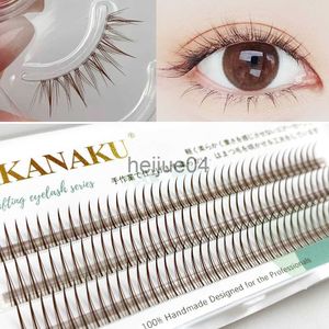 Valse Wimpers LAKANAKU Bruin Individuele Clusters Wimpers Extensions Bundels Gemengde Spikes Vissenstaarten Valse Lash Volume Piekerige Cilios x0802