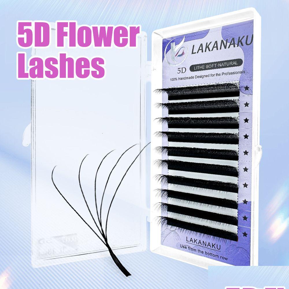 False Eyelashes Lakanaku Cilios 5D Wshaped Eyelash Extension Matic Flowering W Lashes Cd Curl High Quality Individual Fake 230904 Dro Dhjau