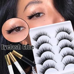 Faux cils cils faits à la main vaporeux naturel longue extension d'extrémité des yeux cryptage 3D Curl épais faux cils en vrac avec de la colle