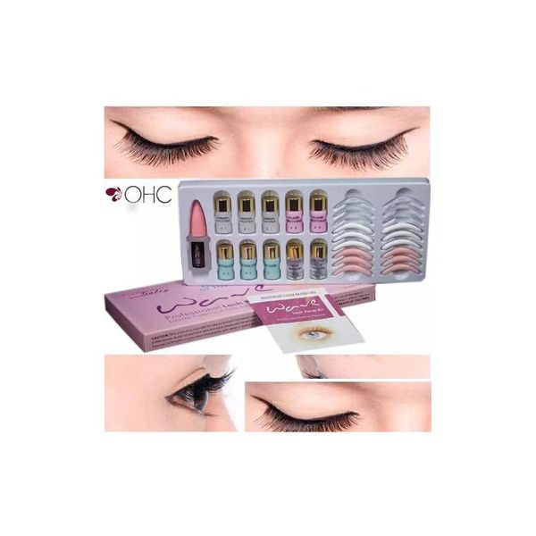 Pestañas postizas Lash Lift Kit de permanente de pestañas Juego de permanente con varillas Pegamento Extensión de cilios profesional Pestañas Belleza permanente Maquillaje T Dht1L