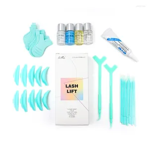 Kit de herramientas de elevación de pestañas de pestañas postizas Perming Perming Lifting Rusling Silicone Almohadilla Perm Glue Agente para salón de belleza