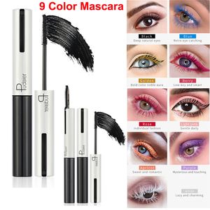 Pudaier 4D Fiber Colorful Lash Mascara con pestañas Peine Maquillaje de ojos Más grueso Curling Volumizing Pestañas Alargamiento Impermeable Noble Glamorous Eyelash 9 colores