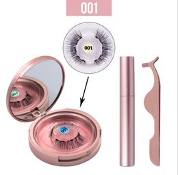 Faux cils cils magnétiques avec eyeliner Natural 3D Mink Fals Cils eye-liner eyeliner Twezer Set étanche Eyelin6587490