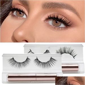 Ensemble de faux cils magnétiques, imperméable et durable, Eyeliner naturel, Kit d'extension de maquillage, livraison directe Dhz5Q