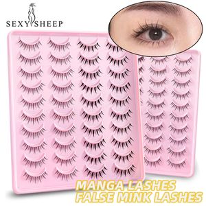 Faux cils Manga cils 51020 paires cosplay 3D Faux vison naturel court pleine bande clair bande Extension 230617