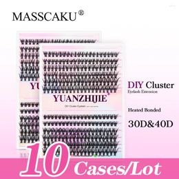 Faux cils Masscaku 10 case / lot Soft Segmented DIY Clusters 30d40d Volume russe faux vison de faux bouquets