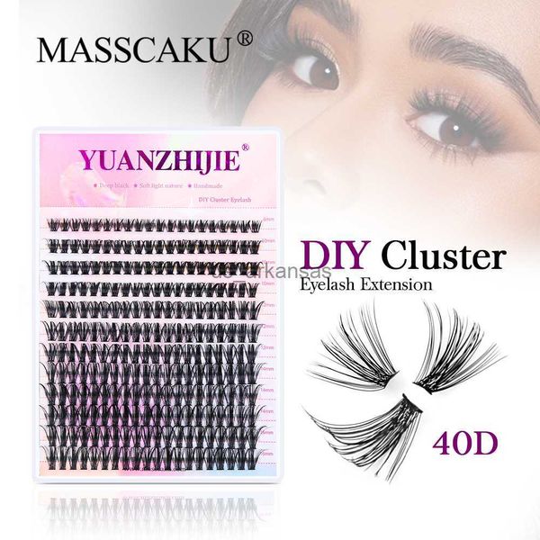 Posuras de pestañas masscaku 240pcs súper suaves Fanezas falsas Bundles Heat Bonded Segmented Individual Cluster Maquillage Femme Top Supplies HKD230817