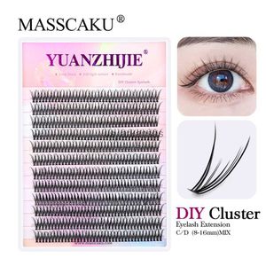 False wimpers MassCaku Diy wimper extensie 3D -effect premade verwarmde gebonden bandcluster Lashes vormen thuis zachte Koreaanse make -uppoducts HKD230817