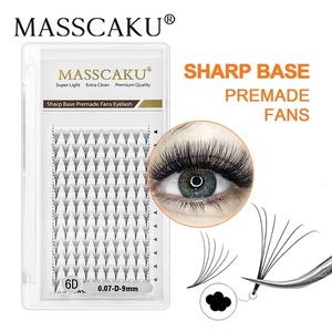 False Eyelashes MASSCAKU Sharp Base 6D 8D 10D 12D 20D Nature Soft Faux Mink Individual Premade Volume Fans Lash Supplies 230821