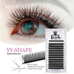 Valse wimpers MassCaku Yy vorm Nieuwe aankomst Lashes individuele donzige natuurlijke zachte wimpers levert twee tips schoonheid make -up wimpers extensies hkd230817