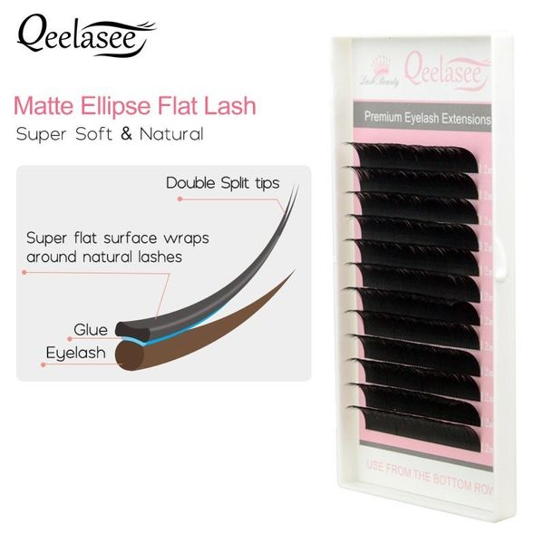 Faux Cils Mat Extensions De Cils Plats En Gros Individuel Vison Doux Fournitures Ellipse Cachemire Lash Split Conseils Volume 230617