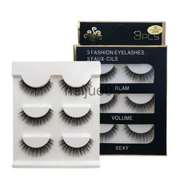 Pestañas postizas MEISHENJIE 3 pares de pestañas postizas naturales maquillaje grueso pestañas de visón 3d extensión de pestañas suaves pestañas postizas pestañas largas de visón x0630